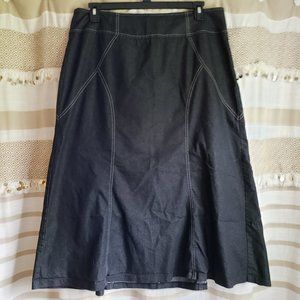 Olivia & Martin | Darkwash Denim Flare Skirt